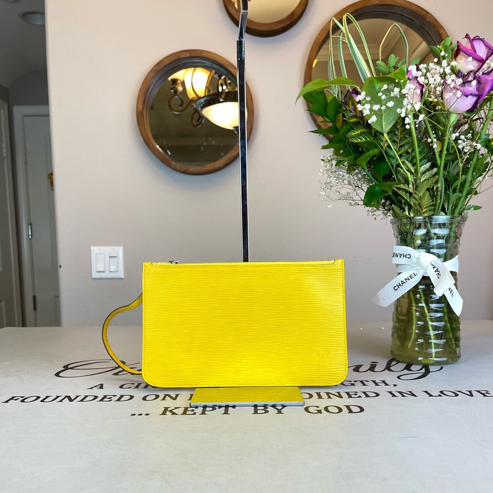 Louis Vuitton Yellow Epi Leather Pouch Clutches
